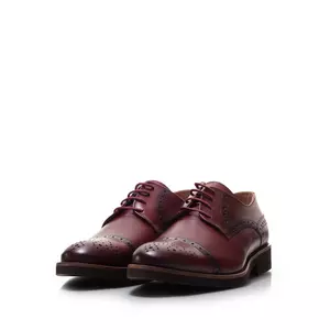 Pantofi casual bărbați din piele naturală, Leofex - 537 Vișiniu Box