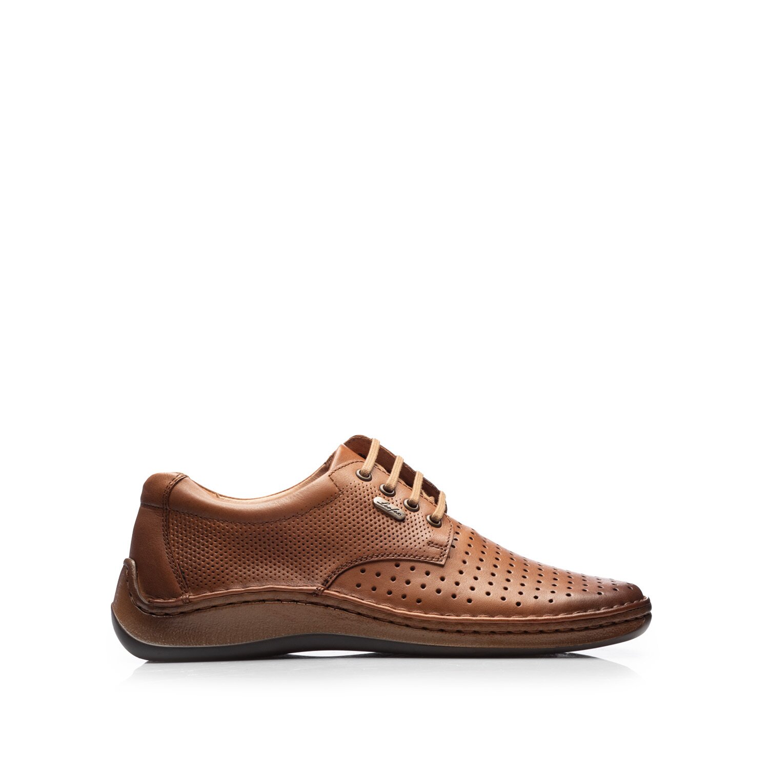 Pantofi casual barbati din piele naturala,Leofex-594 Camel Box