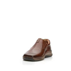Pantofi casual barbati din piele naturala, Leofex - 919 cognac box presat