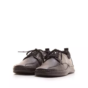 Pantofi casual bărbați din piele naturală, Leofex - 982 Negru Box