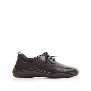 Pantofi casual bărbați din piele naturală, Leofex - 982 Negru Box
