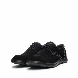 Pantofi casual barbati din piele naturala,Leofex - Mostra 578* Negru Velur