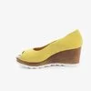 Pantofi casual cu platforma dama din piele naturala- 531-1 Galben Velur