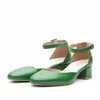 Pantofi casual cu toc dama de piele naturala, Leofex - 221 Verde box