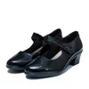 Pantofi casual cu toc damă, din piele naturală - 4397 Negru Lac
