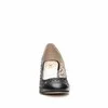 Pantofi casual cu toc damă, perforati din piele naturală - 791/5 Negru Box