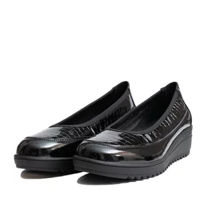 Pantofi casual damă din piele naturală, Karisma - 4428 Negru Naplac