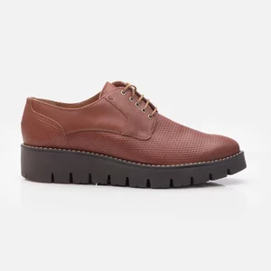 Pantofi casual dama din piele naturala, Leofex - 028 Maro Box