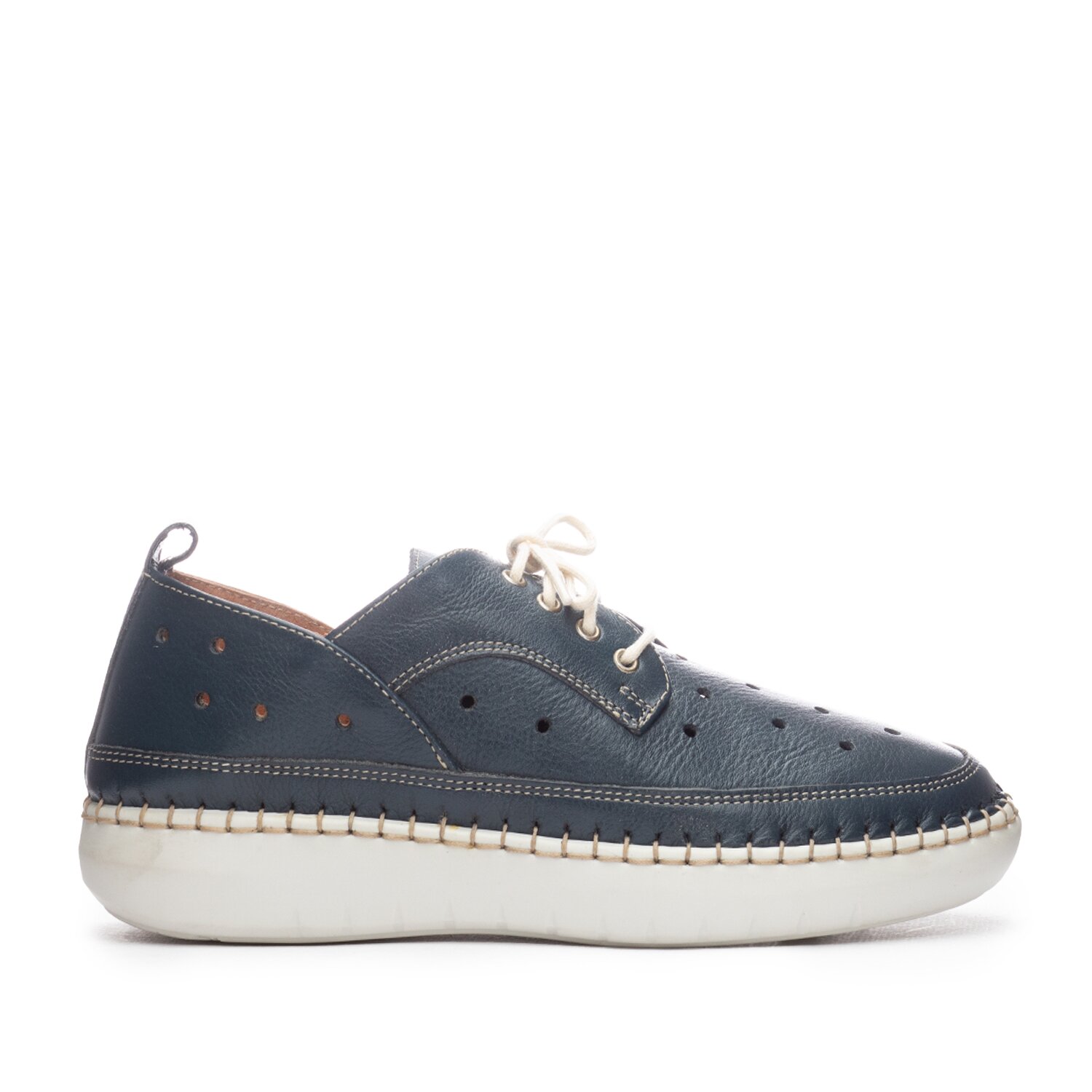 Pantofi casual dama din piele naturala, Leofex - 242 Blue Box