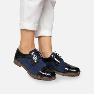 Pantofi casual dama din piele naturala, Leofex - 399 Blue Box Lac