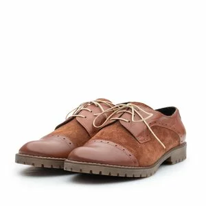 Pantofi casual dama din piele naturala, Leofex - 399 taupe box