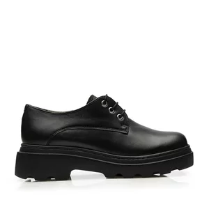 Pantofi casual damă din piele naturală,Leofex - Mostră  346-1 Negru Box