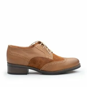 Pantofi casual dama, Oxford din piele naturala, Leofex - 012 Maro box