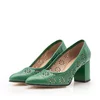 Pantofi casual damă, perforati din piele naturală  - 544/1 verde box