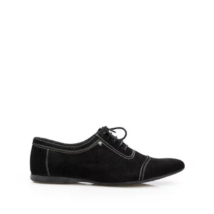 Pantofi casual din piele intoarsa cu talpa joasa - Mostra 699 negru