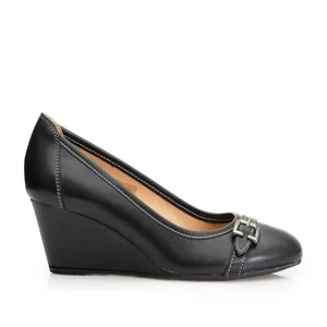 Pantofi casual cu platforma din piele naturala, Leofex - 275 negru