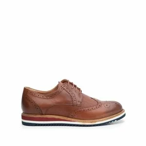Pantofi casual barbati din piele naturala, Leofex - 846 cognac box