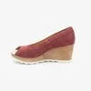 Pantofi dama casual cu platforma din piele naturala- 531-1 Rosu Velur