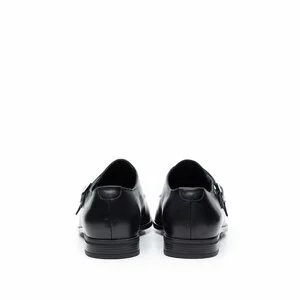 Pantofi eleganti barbati, cu catarame din piele naturala, Leofex - 576-1 Negru Box