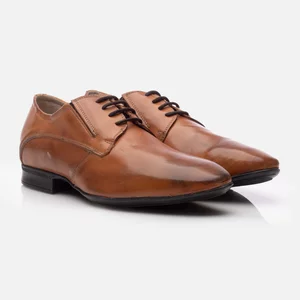 Pantofi eleganți bărbați din piele naturală - 3108 Cognac Box