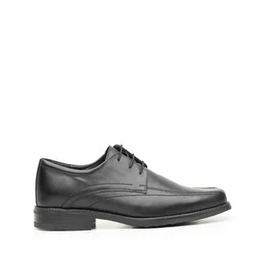 Pantofi eleganti barbati din piele naturala cu varf patrat, Leofex - 607 negru box