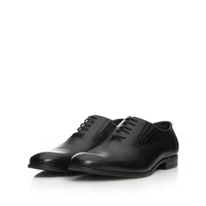 Pantofi eleganti barbati din piele naturala, Leofex - 526 negru box