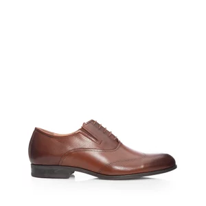 Pantofi eleganti barbati din piele naturala Leofex-581 Cognac Box