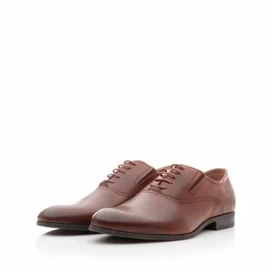  Pantofi eleganti barbati din piele naturala, Leofex -  582 Cognac Box