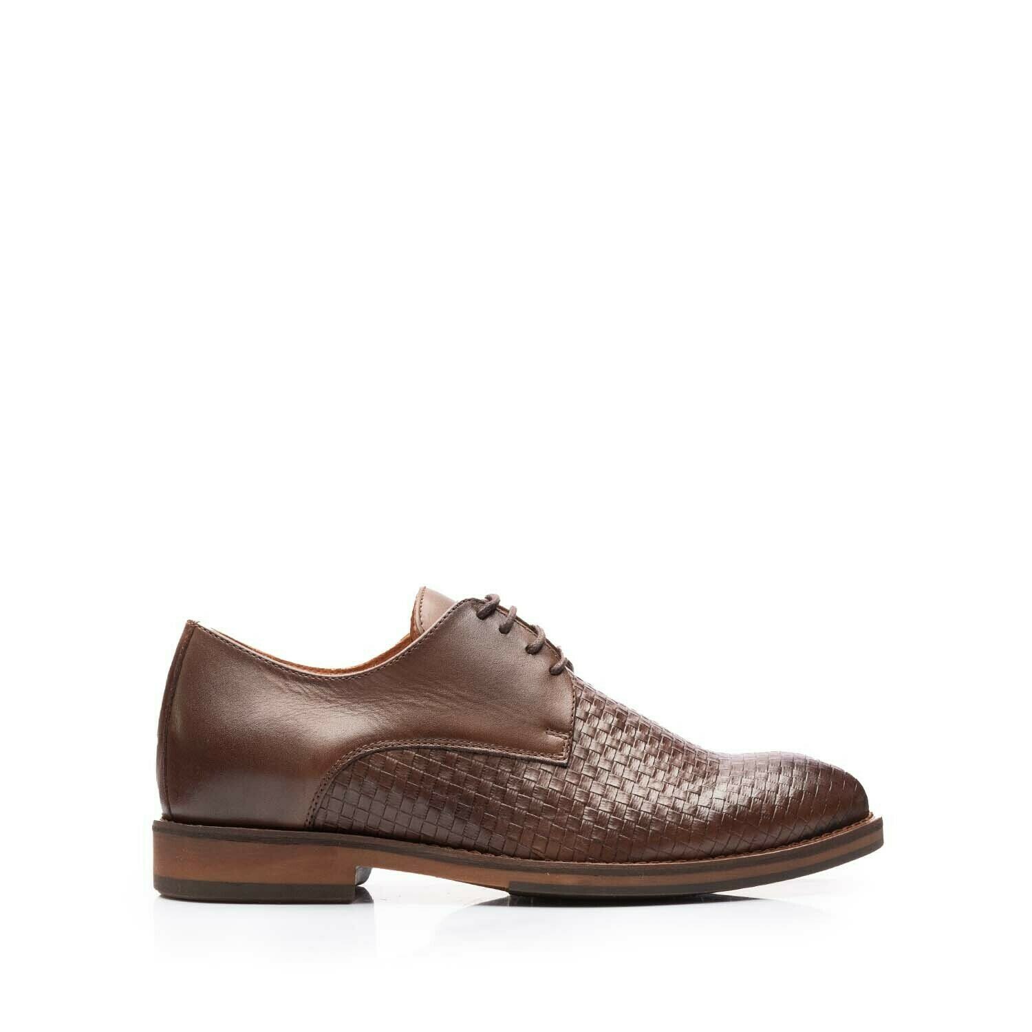 Pantofi eleganți bărbați din piele naturală, Leofex - 630 Maro Box