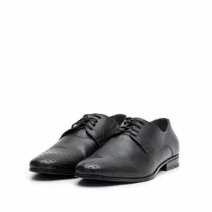 Pantofi eleganti  barbati din piele naturala, Leofex - 888 negru