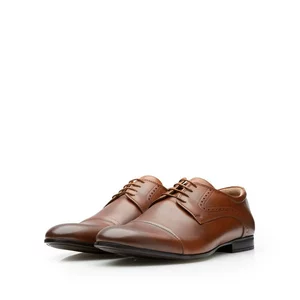 Pantofi eleganti barbati din piele naturala, Leofex - 953 Cognac Box