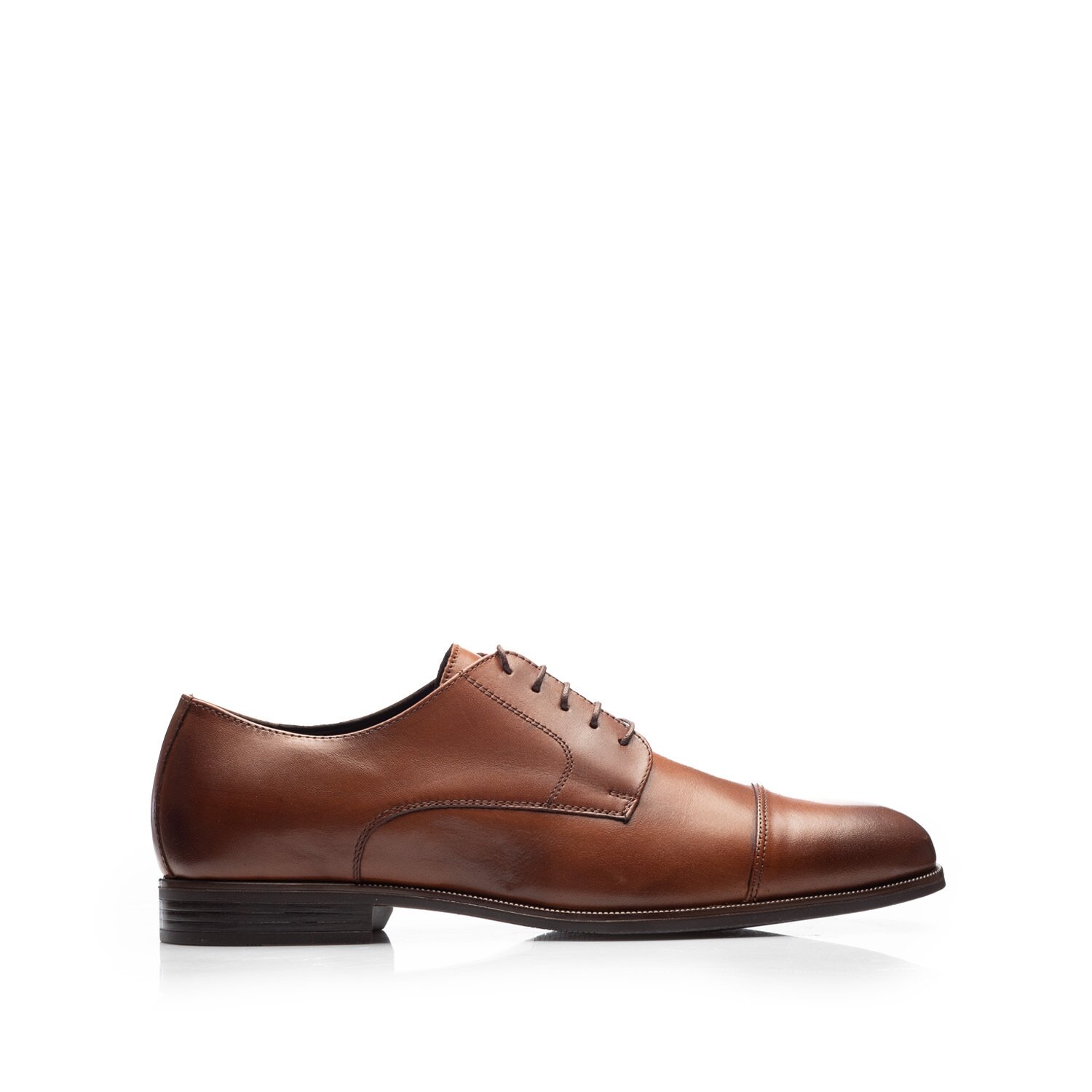 Pantofi eleganti barbati din piele naturala, Leofex -Mostra Sebi Cognac box