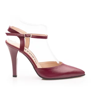 Pantofi eleganti dama decupati din piele naturala - 38175 Grena box