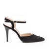 Pantofi eleganți decupați damă din piele naturală - 38175 Negru Velur
