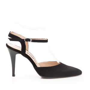 Pantofi eleganti dama decupati din piele naturala - 38175 Negru velur