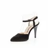 Pantofi eleganți decupați damă din piele naturală - 38175 Negru Velur