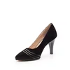 Pantofi eleganți damă din piele naturală -16216 Negru Velur Lac