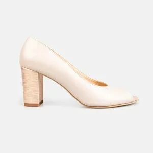 Pantofi  eleganti dama din piele naturala - 176 Roz+ Auriu Box