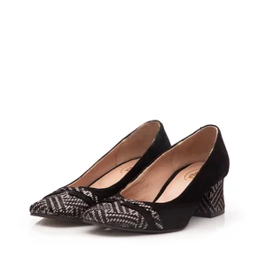 Pantofi eleganti dama din piele naturala - 1804 Negru Mozaic velur