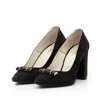 Pantofi eleganți damă din piele naturală - 1866 Negru Velur