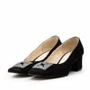 Pantofi eleganți damă din piele naturală - 1907-2 Negru Velur