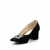 Pantofi eleganți damă din piele naturală - 1907-2 Negru Velur