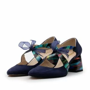 Pantofi eleganți damă din piele naturală - 21100 Blue Box Velur