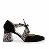 Pantofi eleganti dama din piele naturala - 21100 Negru box+velur
