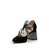 Pantofi eleganti dama din piele naturala - 21100 Negru box+velur