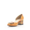 Pantofi eleganti dama din piele naturala - 21119 Galben Multicolor Box
