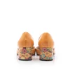 Pantofi eleganti dama din piele naturala - 21119 Galben Multicolor Box