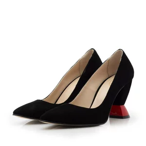Pantofi eleganti dama din piele naturala - 21128 Negru Velur