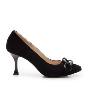 Pantofi eleganti dama din piele naturala - 21164 Negru Velur
