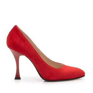 Pantofi eleganti dama din piele naturala - 21167 Rosu Velur